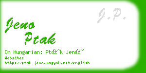 jeno ptak business card